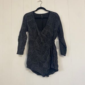 RVCA tropical leaf print romper